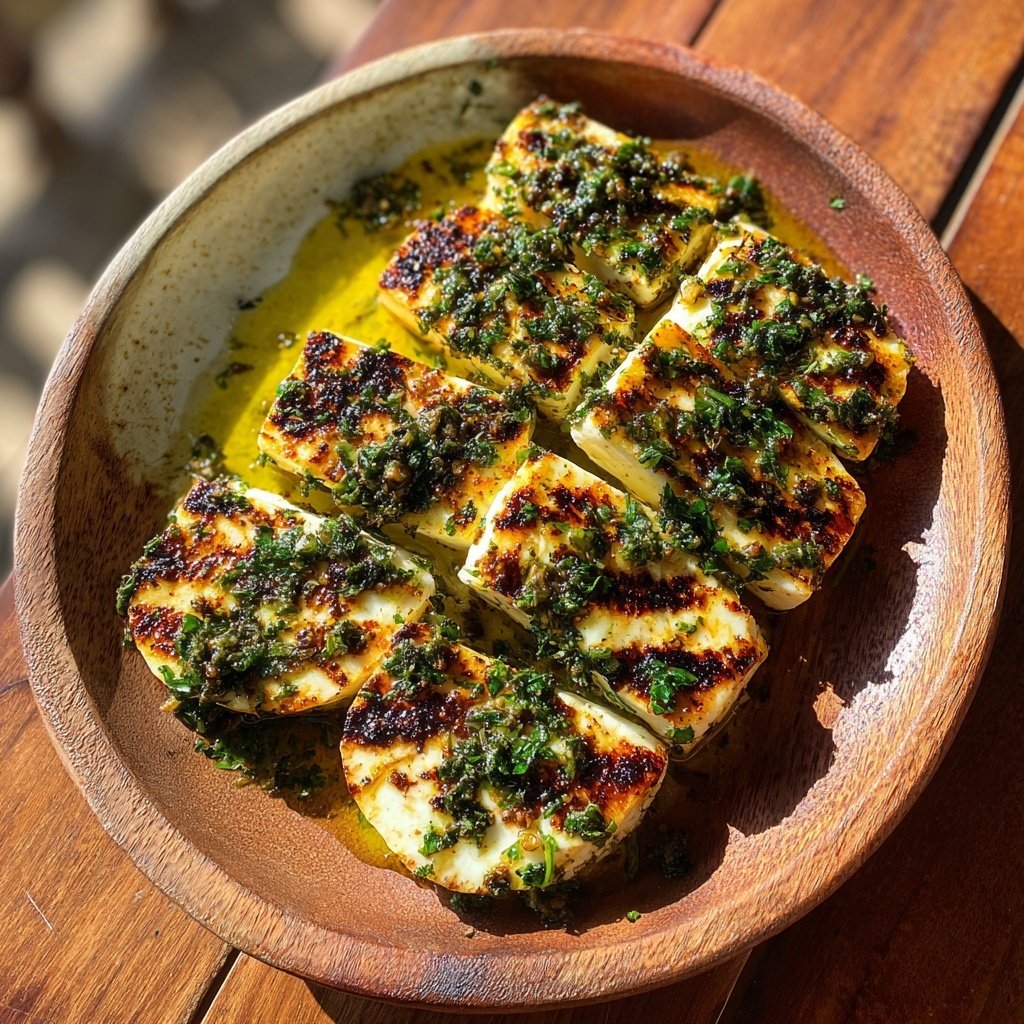 Gegrillter Halloumi Mit Zitronen Marinade
