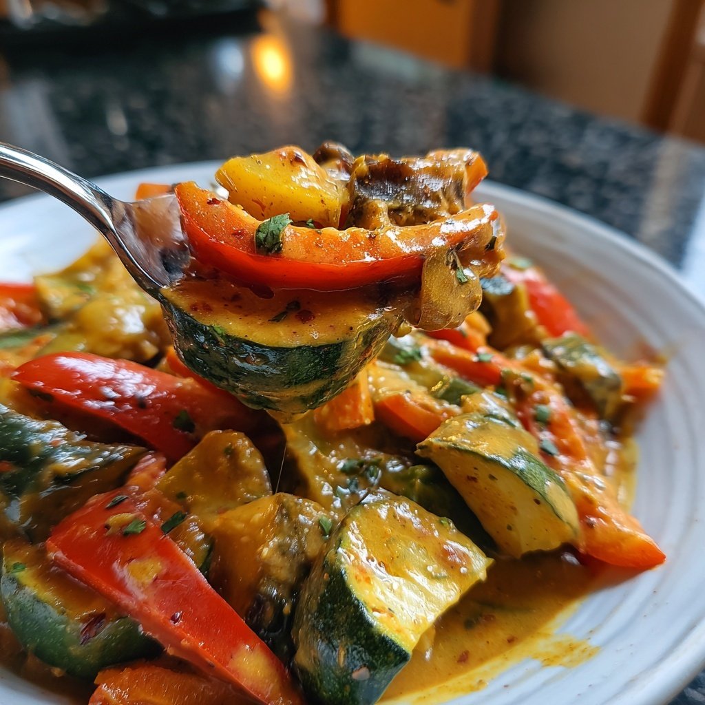 Gemüsepfanne mit Erdnusssauce