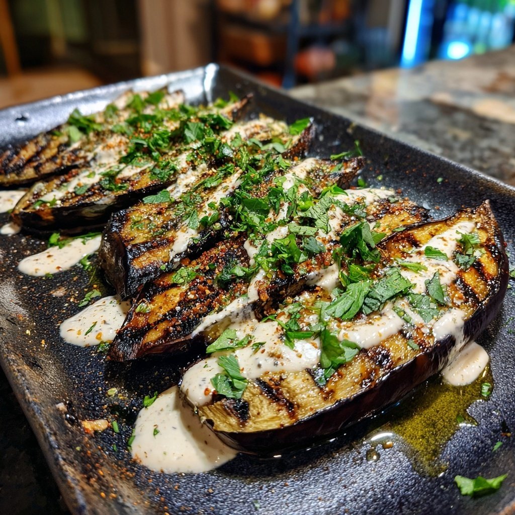 Gegrillte Auberginen Mit Tahini