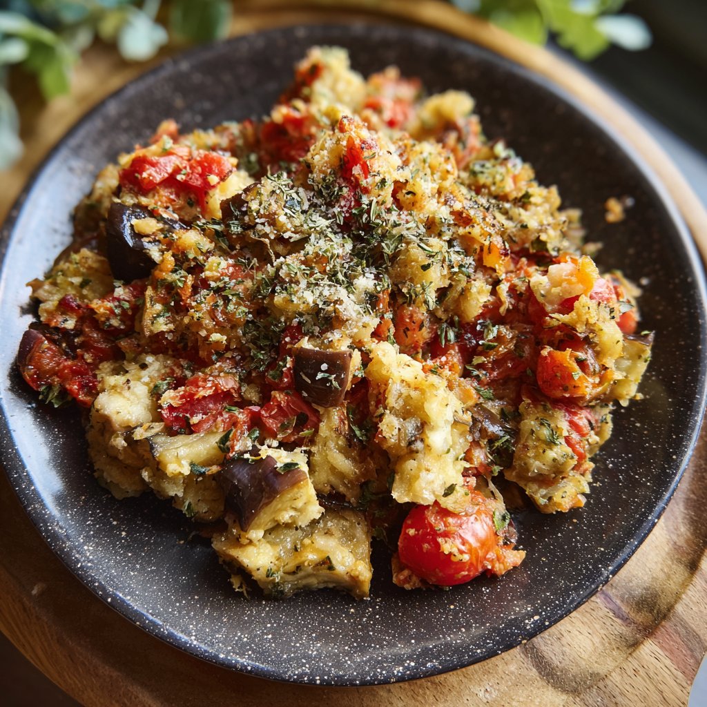 Auberginen mediterran mit Tomatenwürfeln