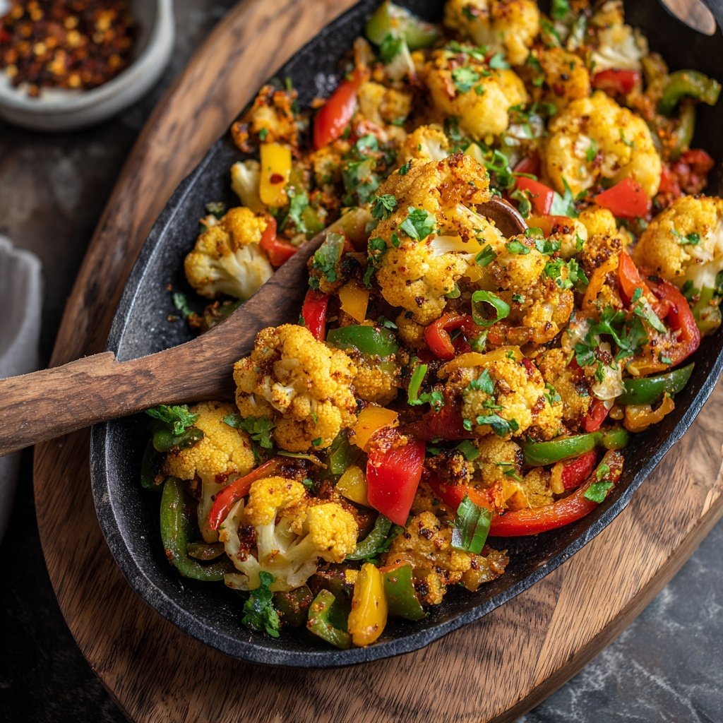 Blumenkohl Pfanne Mit Paprika